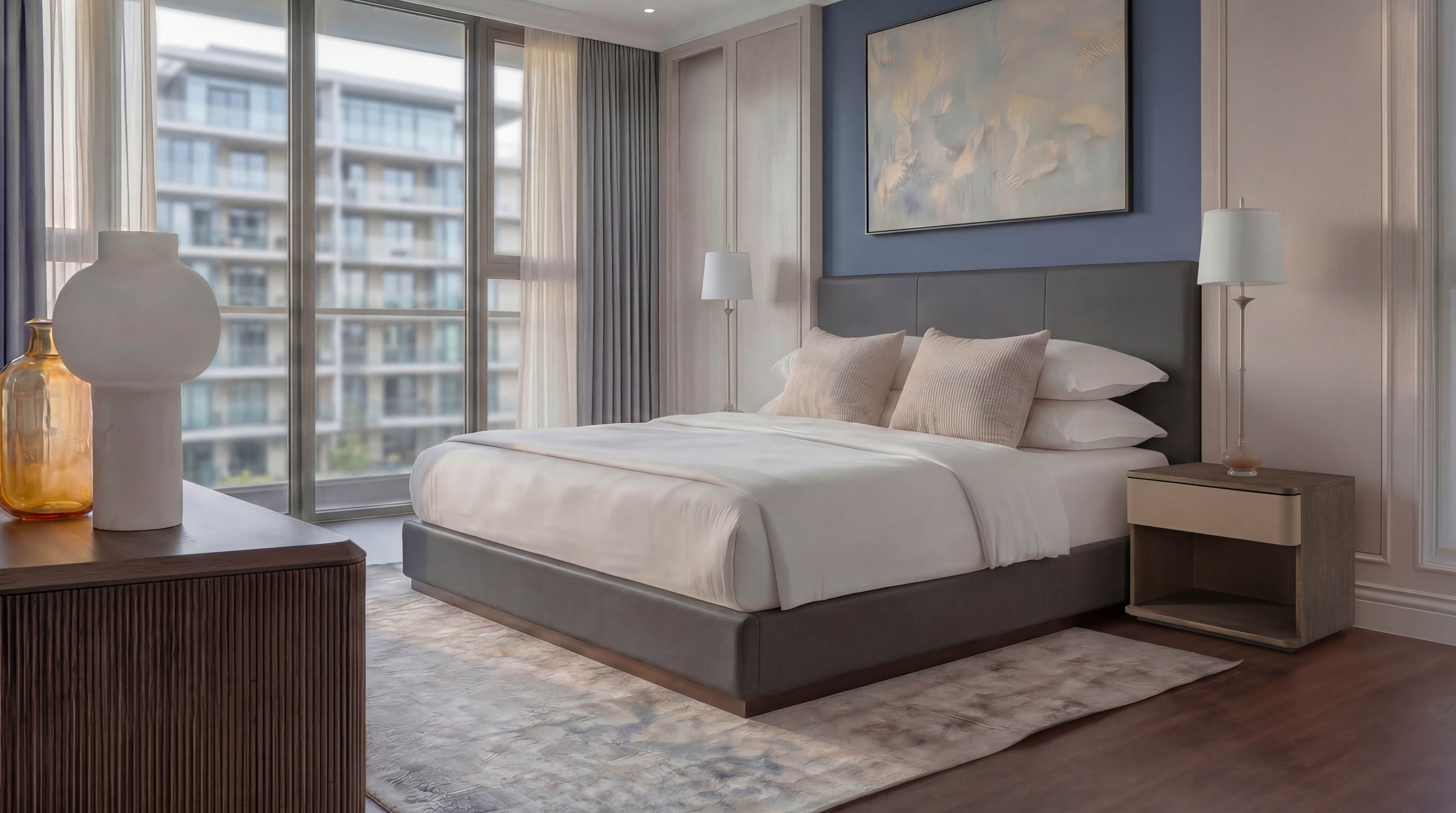 Madrid King Bed & Kyoto Nightstands
