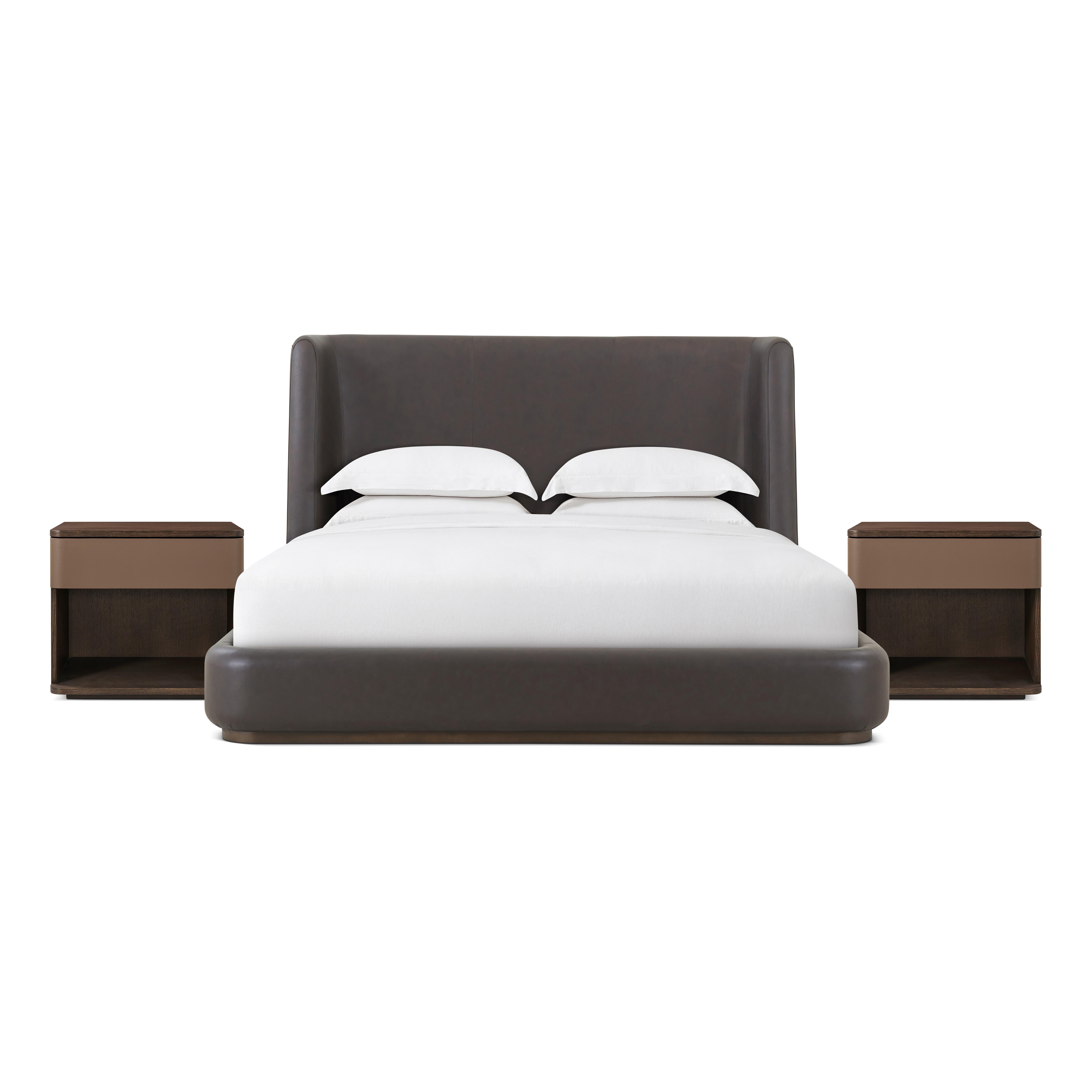 Lisbon Queen Bed & Seoul Small Nightstands